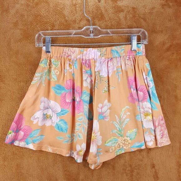 MAJORELLE Womens Shorts Small Orange Pull On Flounce Satin Pockets CONNIE - Picture 5 of 10